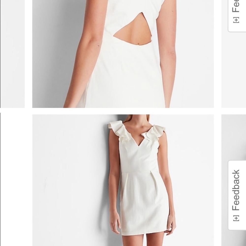 EXPRESS RUFFLE SHOULDER BACK CUT OUT MINI DRESS - Picture 3 of 3